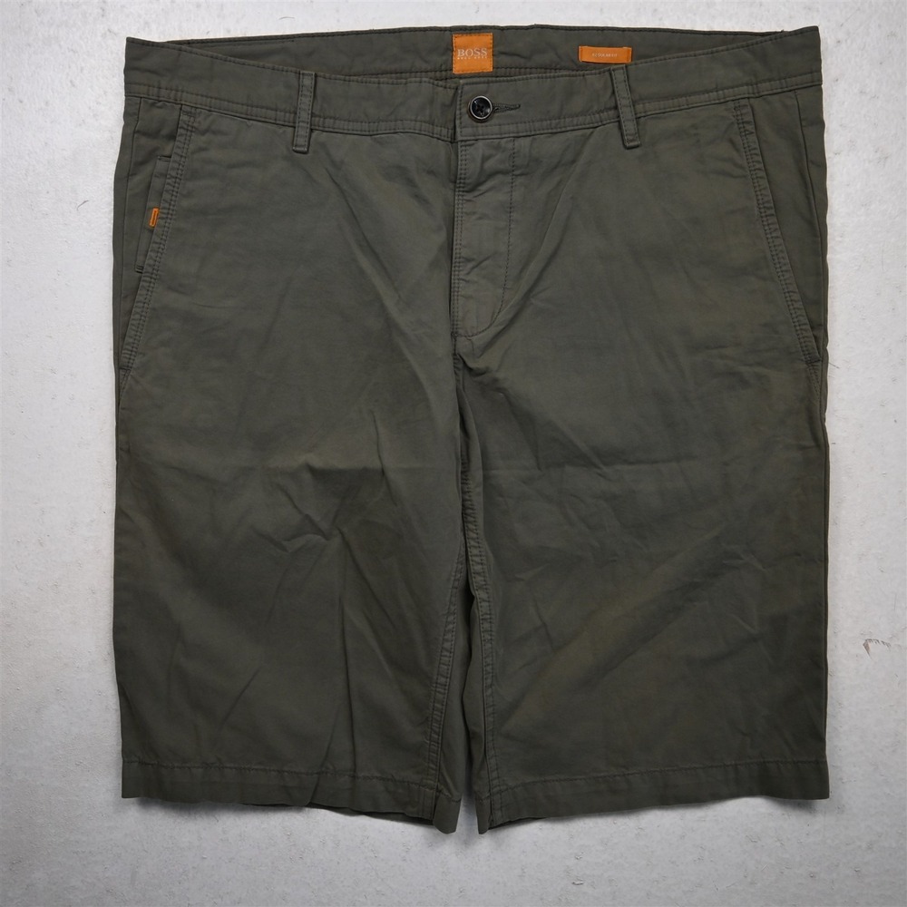 HUGO BOSS 38x12" Green Schino D Flat Front Chino Mens Shorts